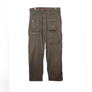 JOHNNY WAS PETE & GRETA BROWN COTTON CARGO PANTS SZ 2